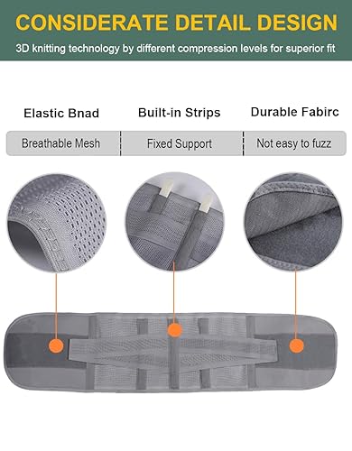 Miniatura 5 de Soporte de espalda para el dolor de espalda baja, hombres y mujeres, soporte de espalda y soporte elástico para el vientre, cinturón de cintura