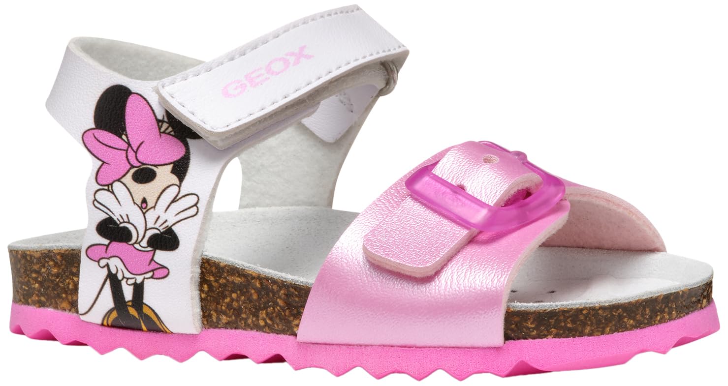 Geox B SANDAL CHALKI GIRL, Girls’ Sandal, White/Pink,