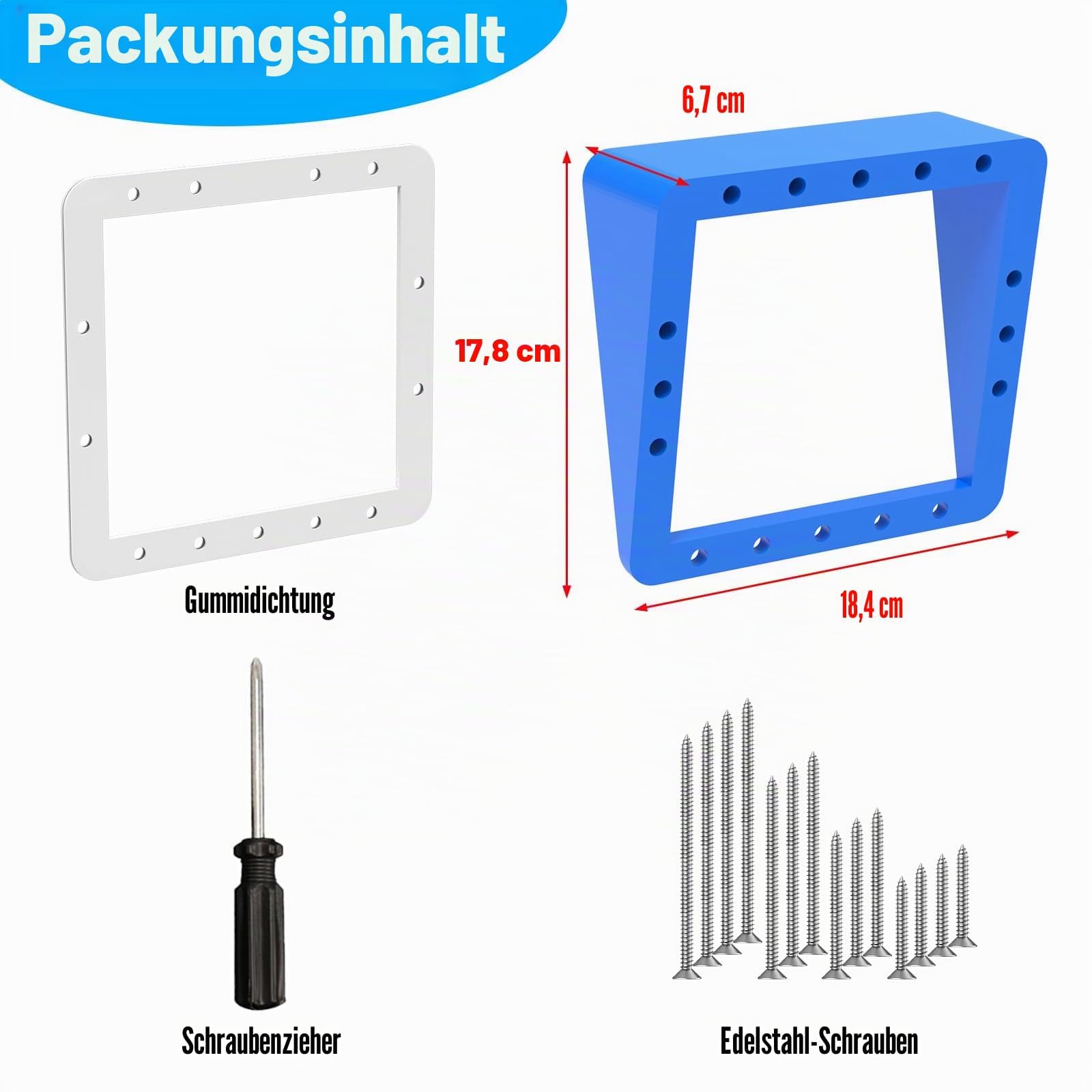 Jakelove Cuña de repuesto para skimmer de piscina para Hayward, cuña estándar de boca ancha para una mejor limpieza y succión de piscinas | Conjunto de cuña rectangular sobre el suelo para piscina