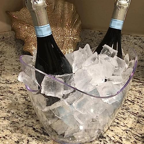 Cubo de champán True Wine transparente para mantener varias bebidas frías en tus eventos 5