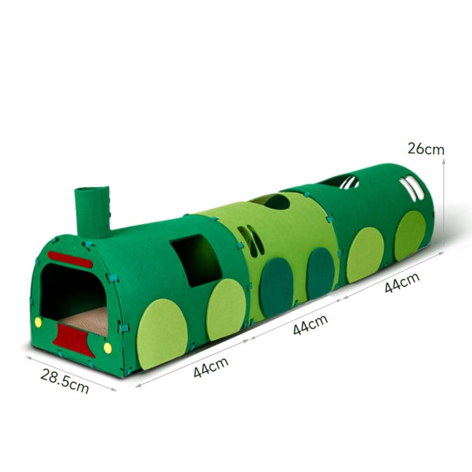 F Fityle para Gatos Tren Refugio Modular Casa para Gatos Juguete Interactivo Estructura Expandible Hecho para Permitir el Juego y Adecuado para Hogares con Gatos, Tren Verde Principal