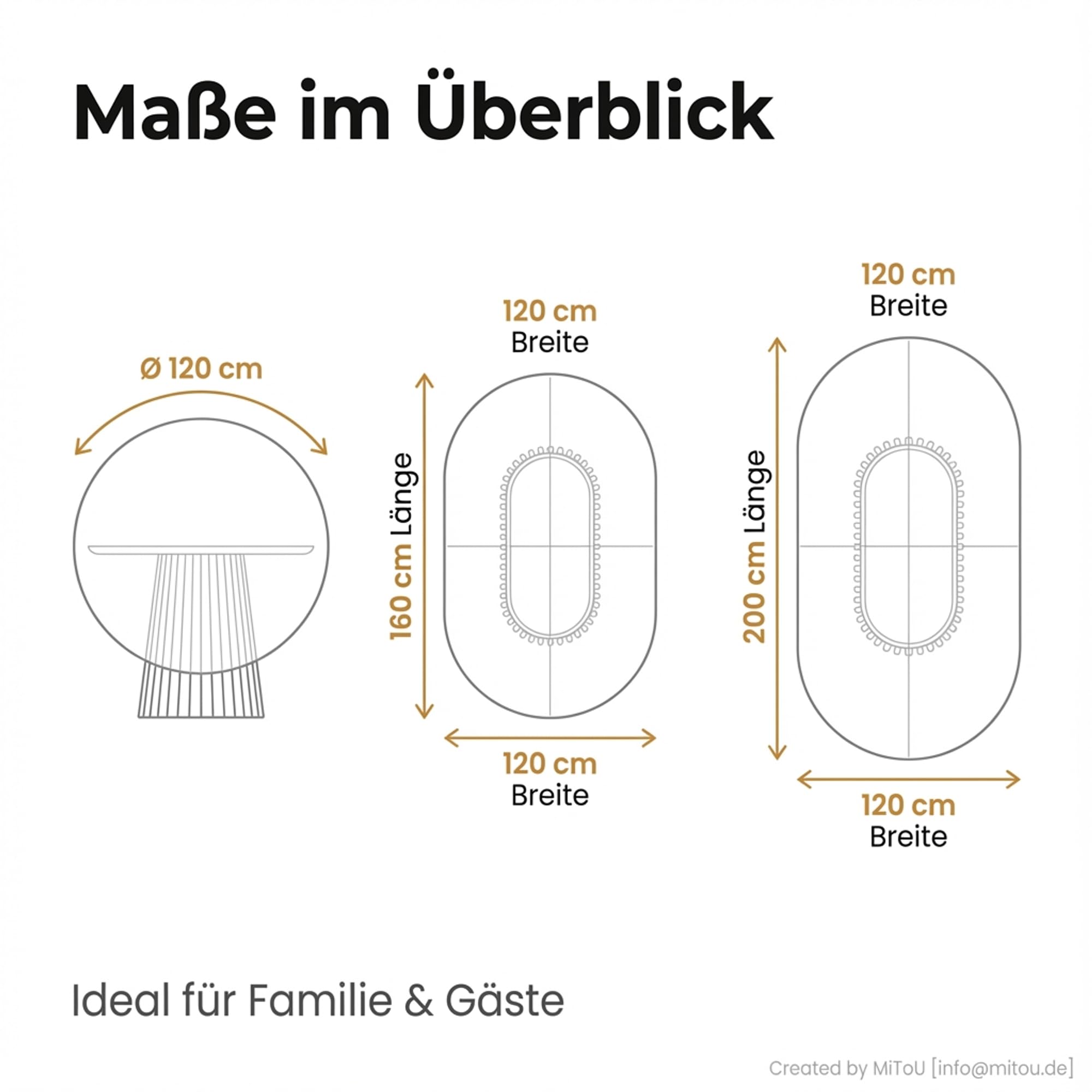 Esstisch oval ausziehbar - Tokyo 2 Einlegeplatten 120/160/200 cm Eiche Furnier Natur – Ausziehtisch Rund zu Oval Esszimmertisch