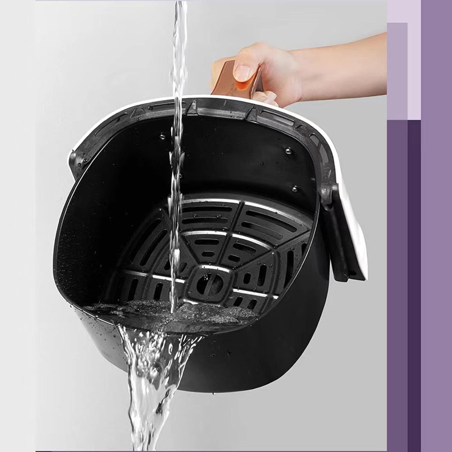Frytkownica powietrzna, 8L beztłuszczowa frytkownica powietrzna z ekranem dotykowym LED, 60-minutowy timer, regulowany 0-200℃, 4 ustawienia wstępne, nieprzywierający wyjmowany kosz, piekarnik z cyrk