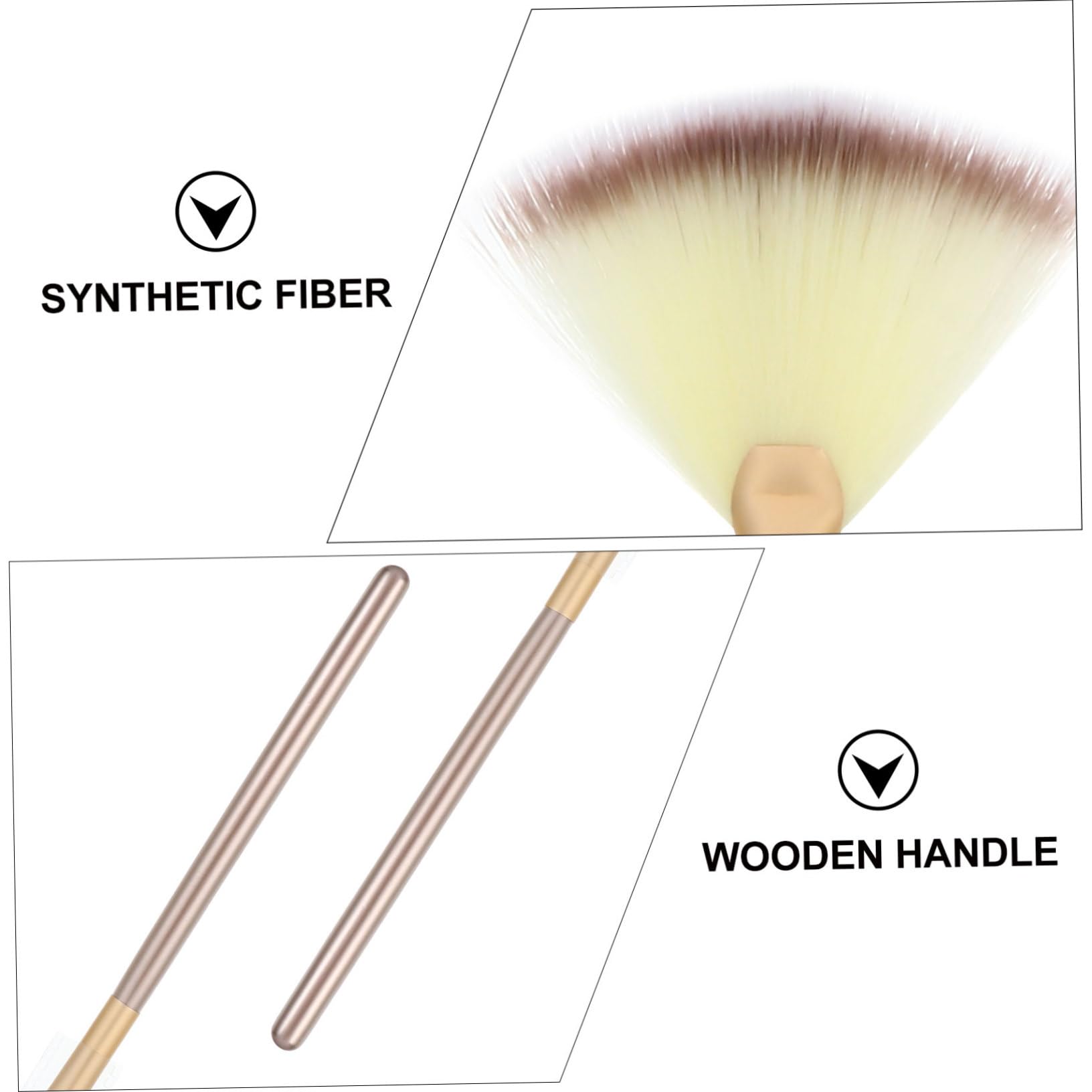 Beavorty 27piezas Pinceles De Maquillaje Forma De Abanico Cepillo Para Iluminador y Rubor Herramientas De Maquillaje Suaves y Fáciles De Limpiar