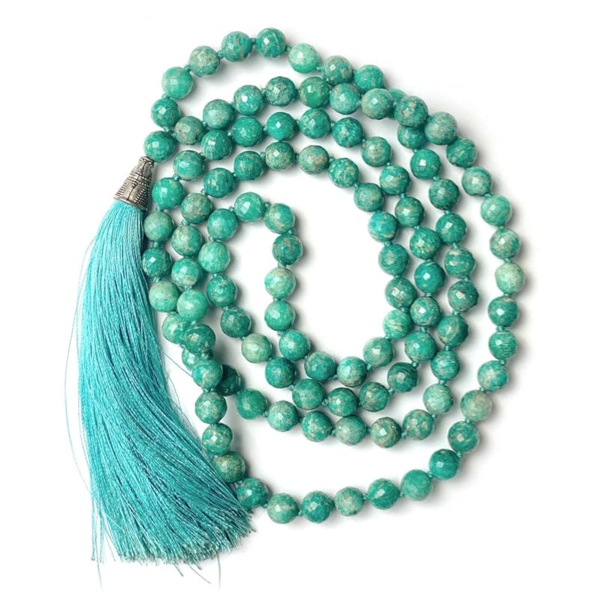 Natural Amazonite 108+1 Beads Handmade Prayer Mala Necklace