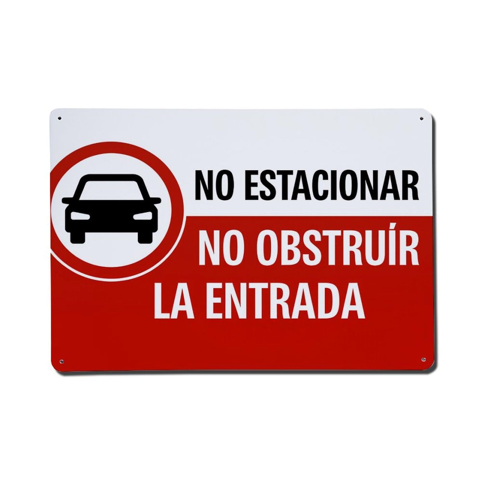 No Parking No Obstructing The Entrance Tin Sign Vintage Metal Poster, Home Bar Garage Man Cave Cafe Indoor & Outdoor Wall Decoration 8x12Inches