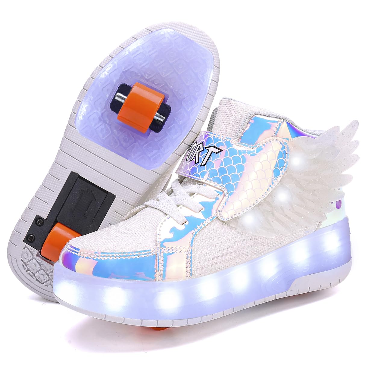 HHSTS Kids Shoes - New Upgraded with Wheels LED Light Color Shoes Shiny Roller Skates Skate Shoes Simple Kids Gifts Boys Girls The Best Gift for Party Birthday Christmas Day