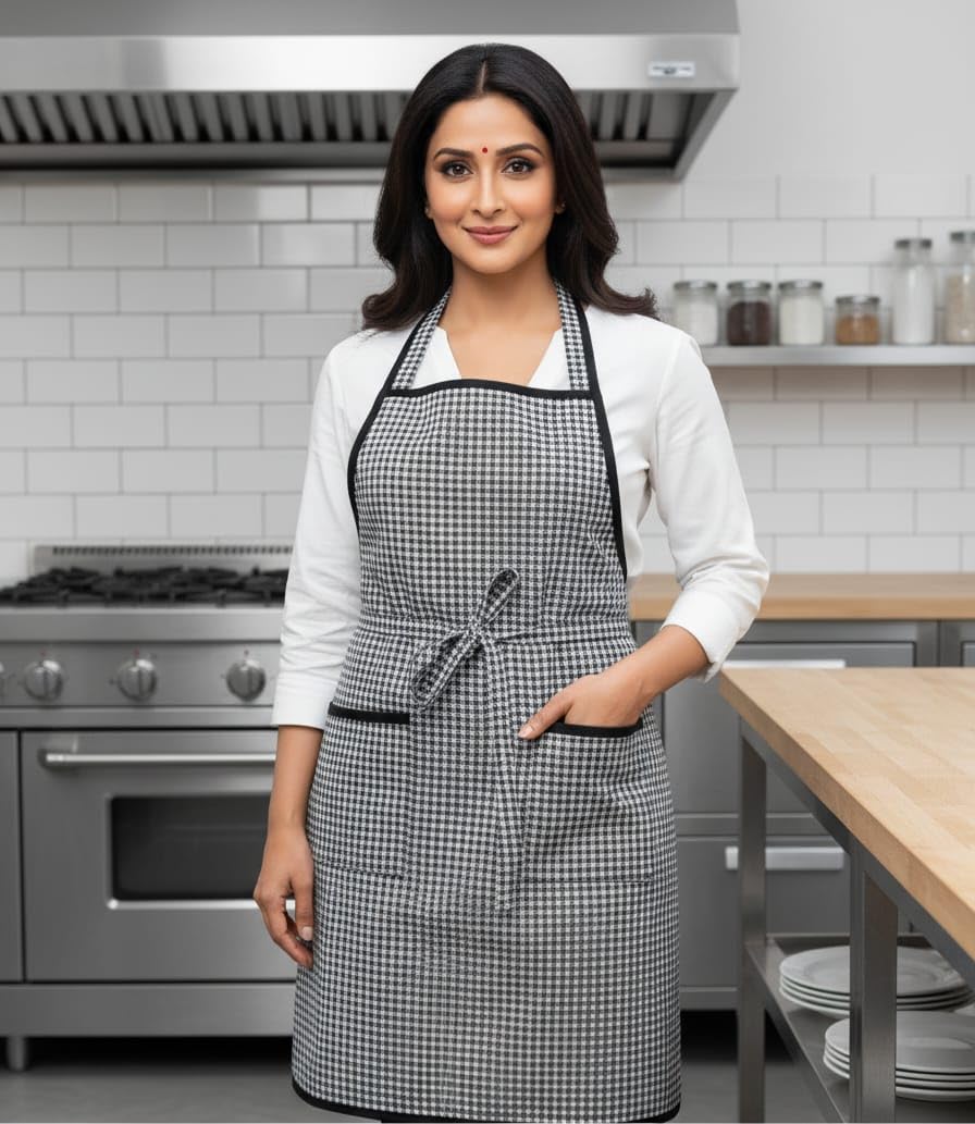 Regalia Kitechen Apron with Pocket – Poly-Cotton Kitchen Apron for Men & Women – Adjustable Neck Strap, for Cooking and Baking-image-26