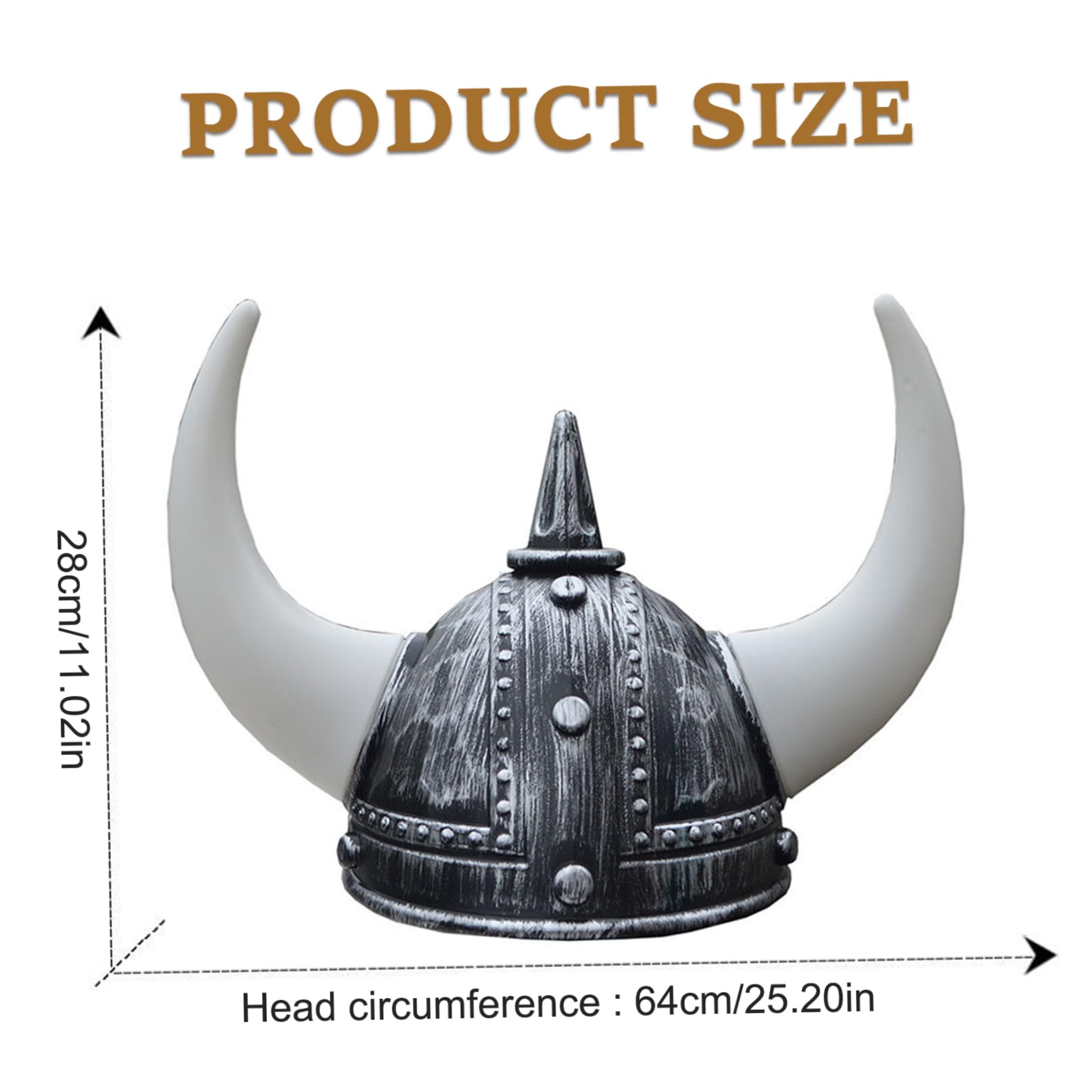 Casco Vikingo Con Cuernos Para Adultos – Sombrero De Plástico Para Halloween, Fiestas De Disfraces Y Eventos Temáticos, Modelo Realista Y Duradero