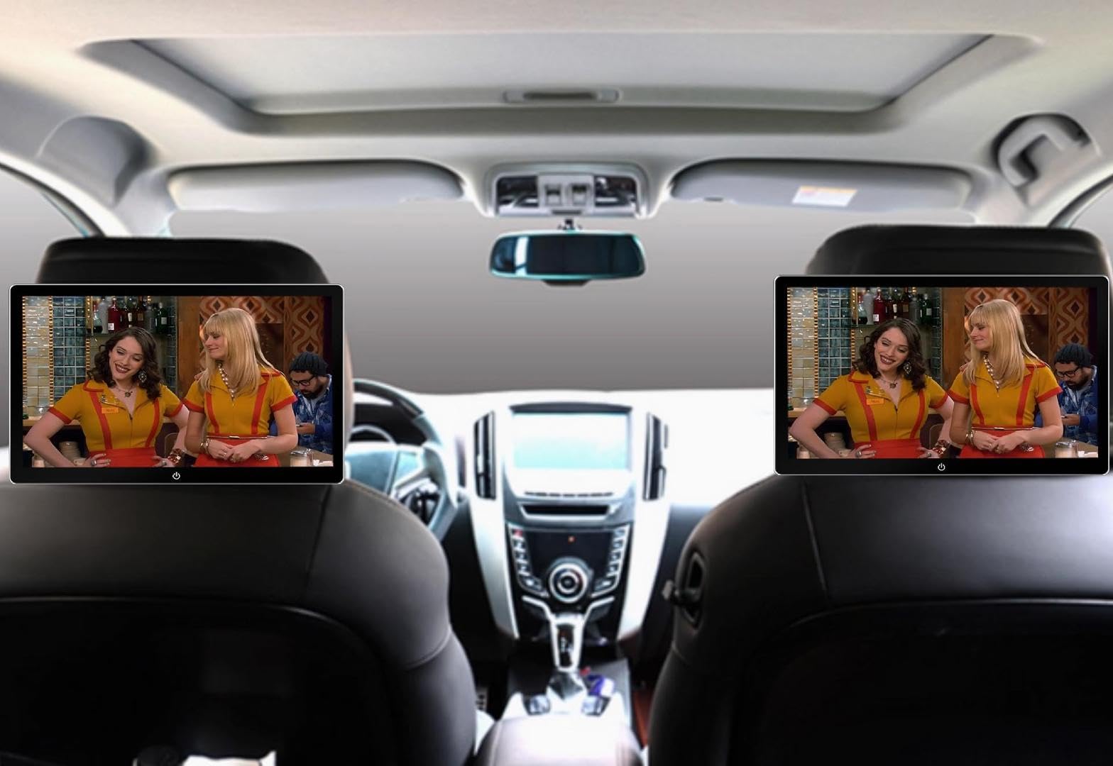 10,1 pouces 4K Android 13 Moniteur de appuie-tête pour voiture avec TV, support pour liaison miroir sans fil de téléphone, écran tactile, entrée HDMI, tablette USB/carte SD lecteur