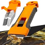 Razor Blade Scraper Tool, Glass Scraper, Stove Top Scraper with 5 Extra Blades, Retractable Cleaning Tool for Cooktop, Oven Door, Window, Paint, Glue, Stickers & Adhesive