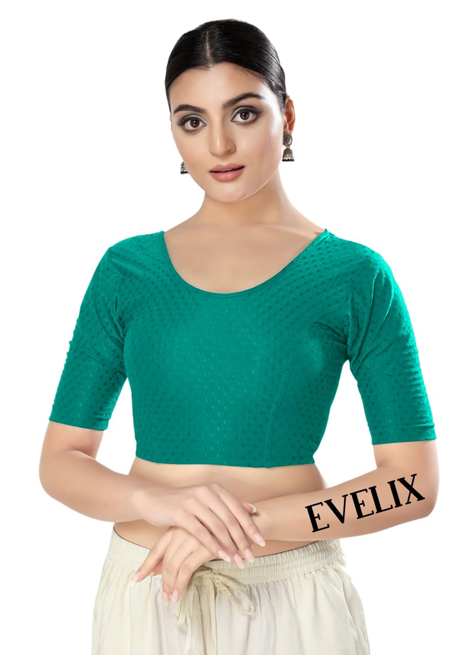 evelix Cotton Lycra Blouse for Women, Ethnic Stylish Designer Readymade Blouse for Women, Saree, Choli, and Lehenga Blouses, Blouse-picture-41