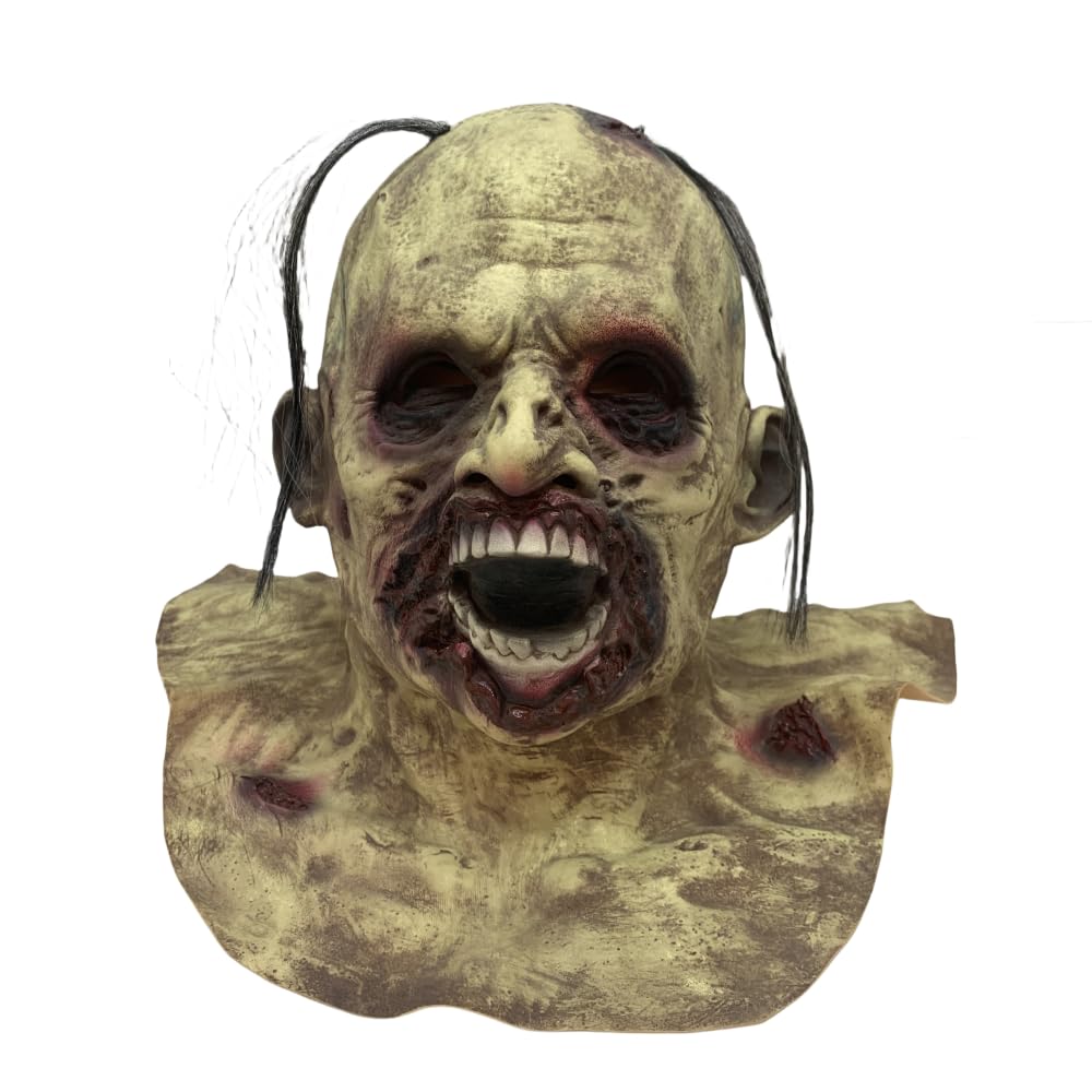 Creepy Zombie Head Toy Mask Adult Vampire Latex Mask, Scary Halloween Costume Horror Decoration Props