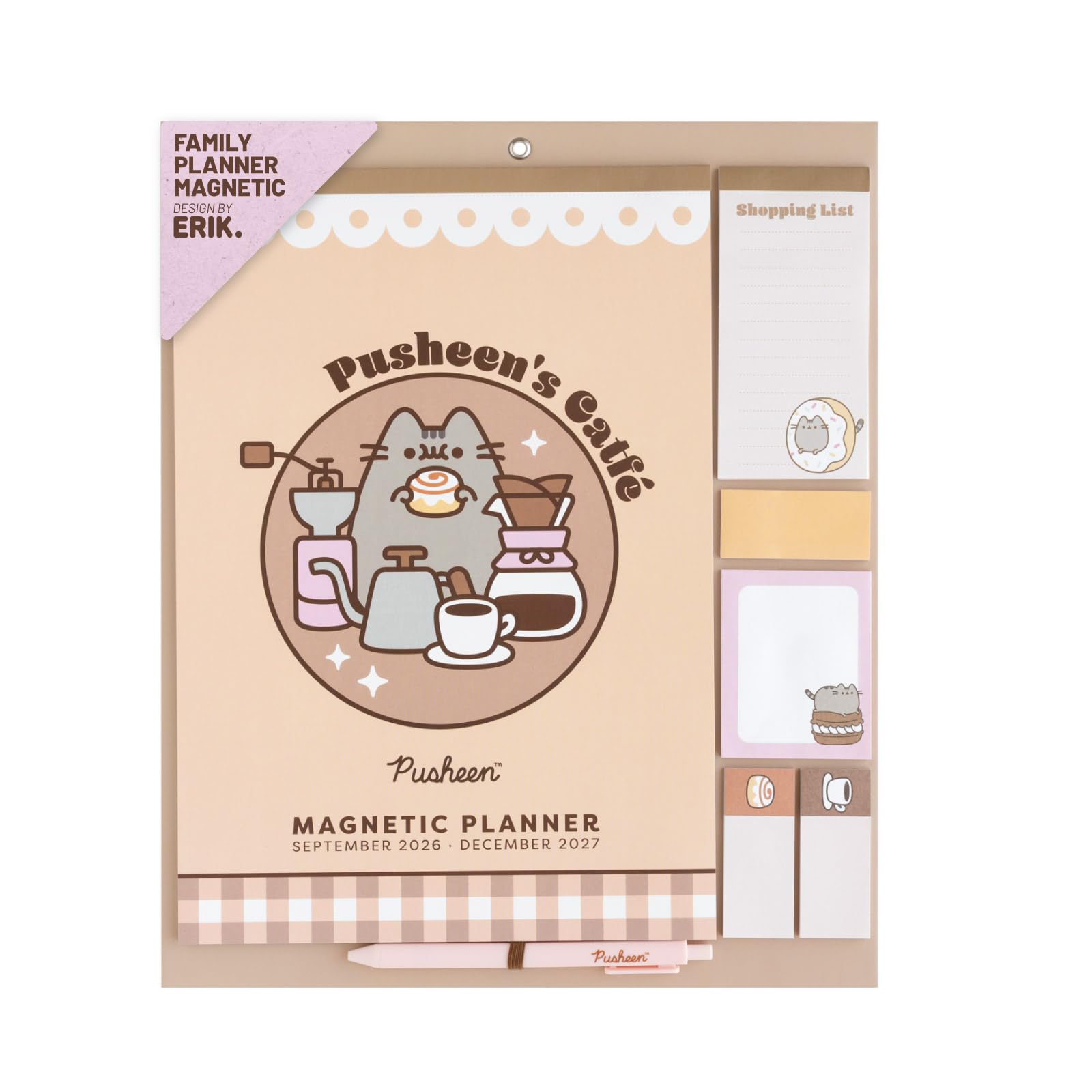 Grupo Erik Pusheen Magnetic Calendar for Fridge 2027, Magnetic Planner