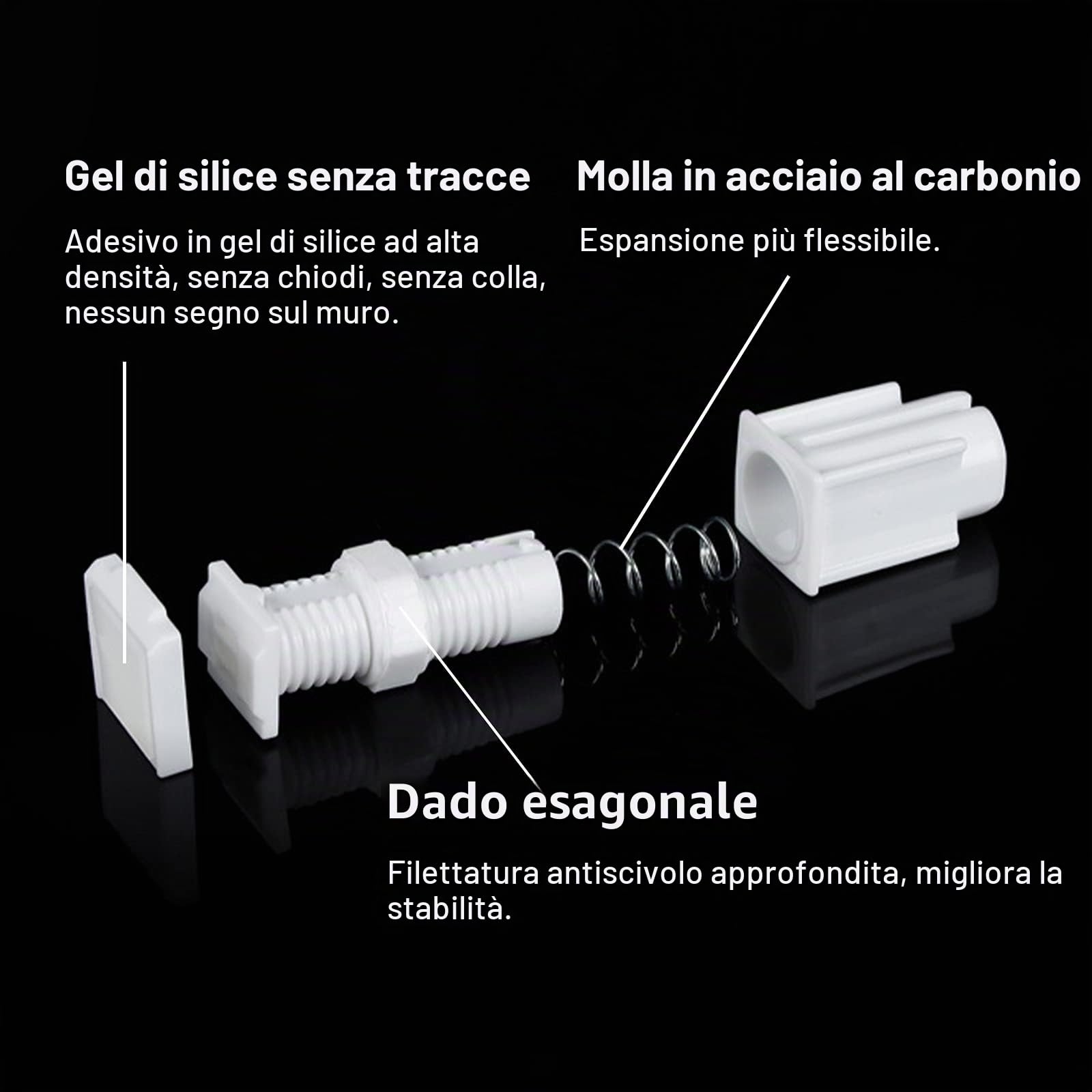 INCREWAY Tende veneziane senza fori, senza attrezzi, 4 supporti adesivi per tende veneziane manuali senza attrezzi, senza fori per finestre (bianco)