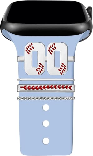 Miniatura 1 de YeeCASE Dijes de reloj de béisbol con números para niños de 00 a 30 atletas de números decorativos compatibles con accesorios de Apple Watch de