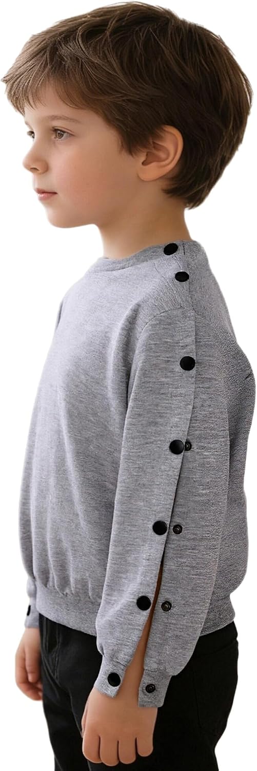 Agoky Kids Boys Girls Post Shoulder Surgery Recovery Tear Away Shirt After Rotator Cuff Surgery Rehab Sweatshirt