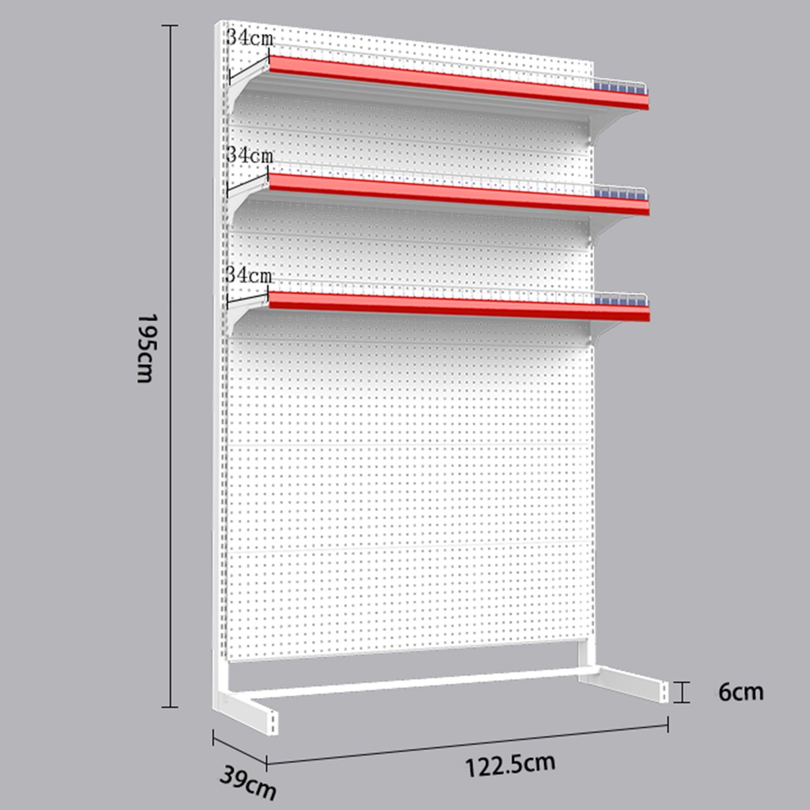 unità di scaffalatura del congelatore Commerciale, Rack di stoccaggio dell'esposizione al Dettaglio Resistente per supermercati, generi Alimentari, Negozi di liquori, Bianco, bianco-122.5x39x196cm