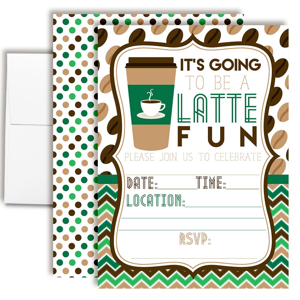 Cartes d'invitation à remplir motif café pour vos brunchs et anniversaires