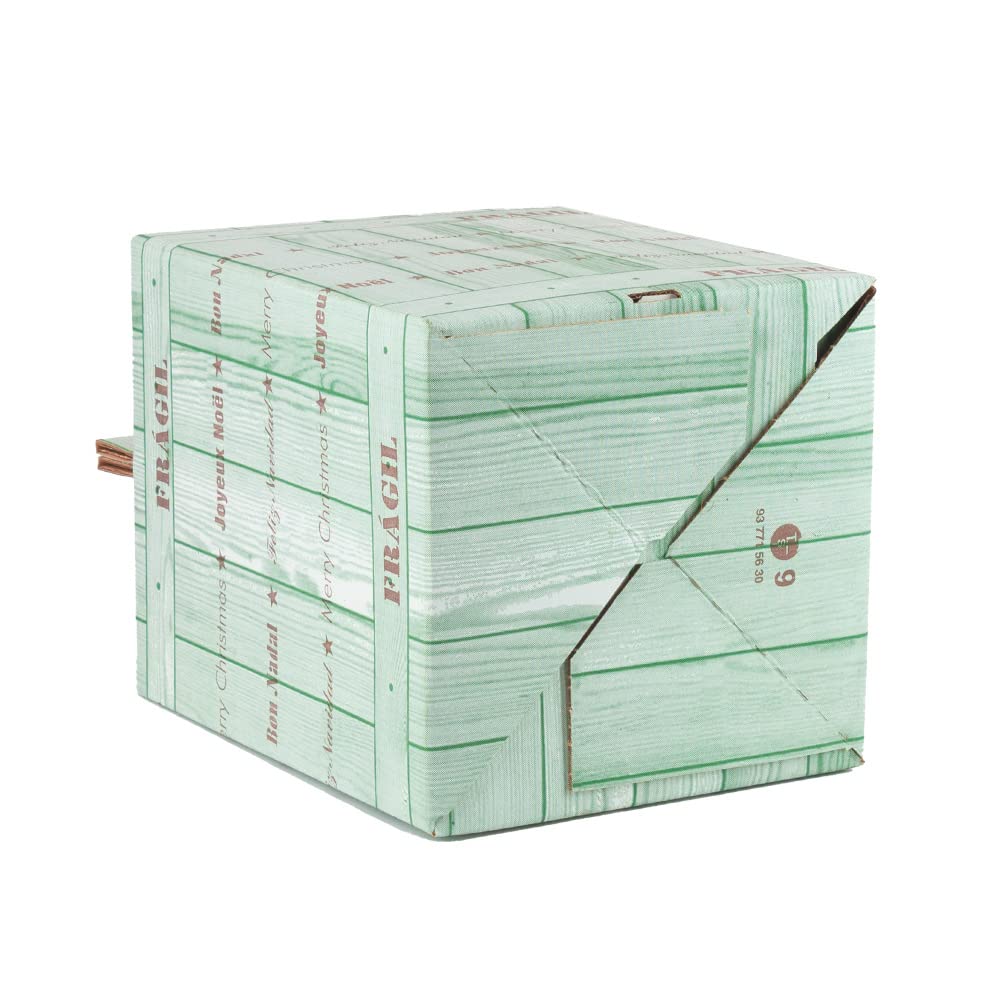 ONLY BOXES Pack de 10 cajas de cartón para lote y cestas de Navidad, Lote con impresión navideña para regalo de panera, botellas, envío lote, Capacidad para 9 botellas