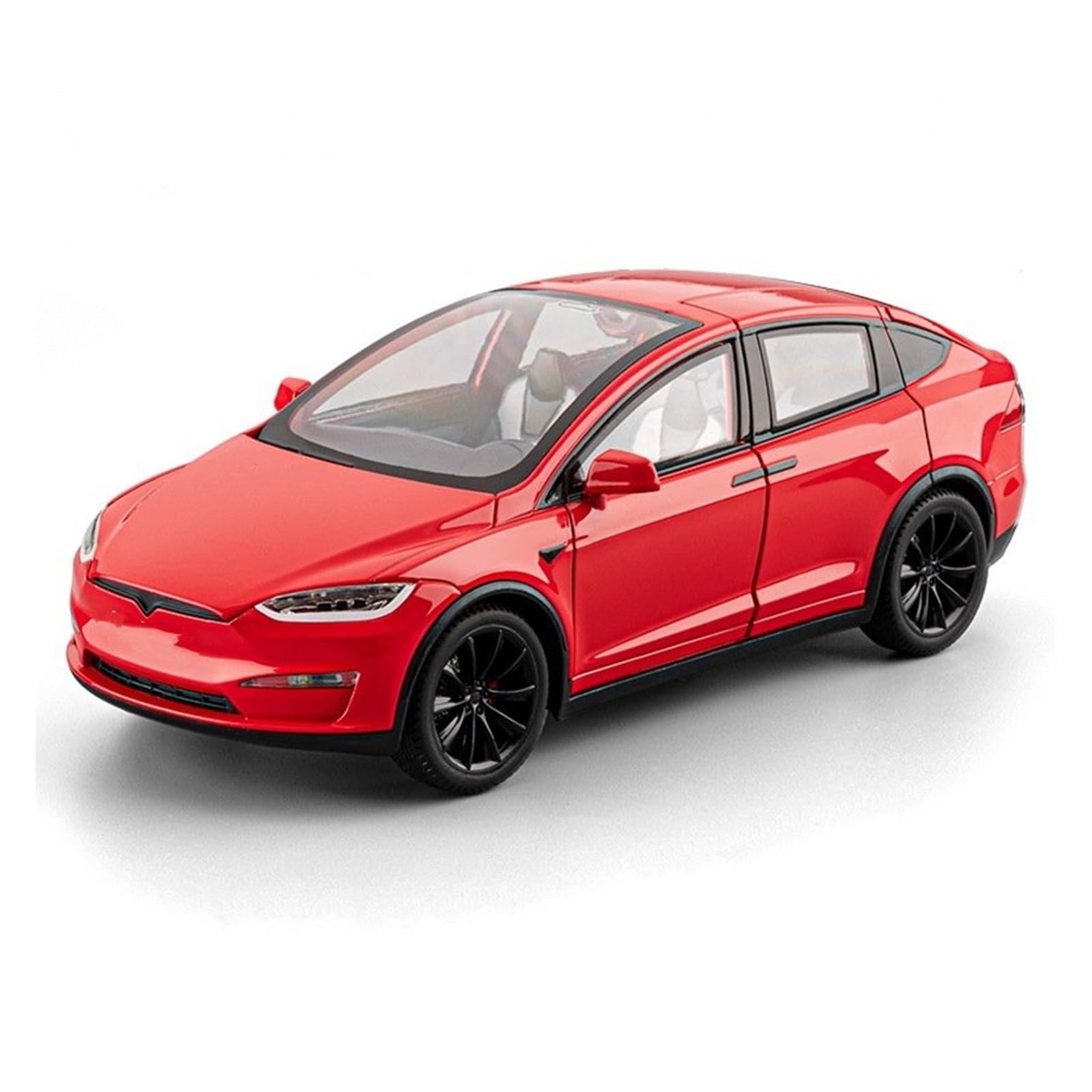 BANKOTO Diecast Car 1:24 For Tesla For Model X Alloy Die Casting Model Car Ornaments Collectible(Red)