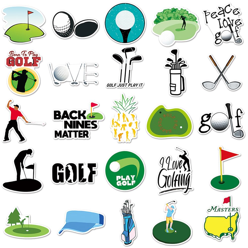 Trendy Golf Vinyl Stickers, 50 PCS Waterproof Cartoon Sport Icon Decals for Laptops Scrapbooking, Journals, Notebooks - Image 3