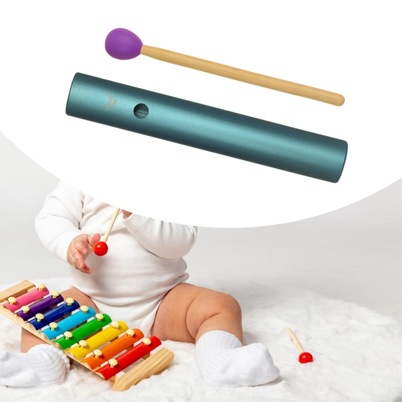 Perfeclan Wah Tube Early Education Percussion Tube Band Begleitung Professionelle Party Tragbares Musikinstrument Guiro Instrument, Blau