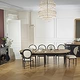  Robin des bois - Ambre : Table Ovale en chêne 3 rallonges 4/10 Couverts Noire