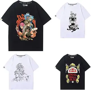 [Midoz] ジョジョの奇妙な冒険 ｔシャツ ジョニィジョースター 半袖 ジャイロツェペリ インナーシャツ 100％綿 夏服 記念 おしゃれ 肌着 柔らかい カジュアル アニメ仮装 男女兼用 メンズ [並行輸入品]