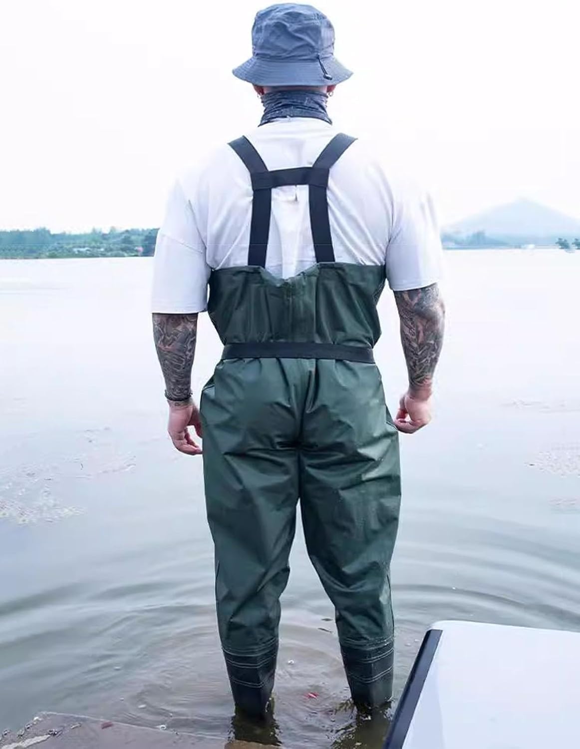 Vadeadores de Pesca Impermeables de Camuflaje for Hombre y Mujer, Ligeros de Nailon con Botas aislantes.(8.5)
