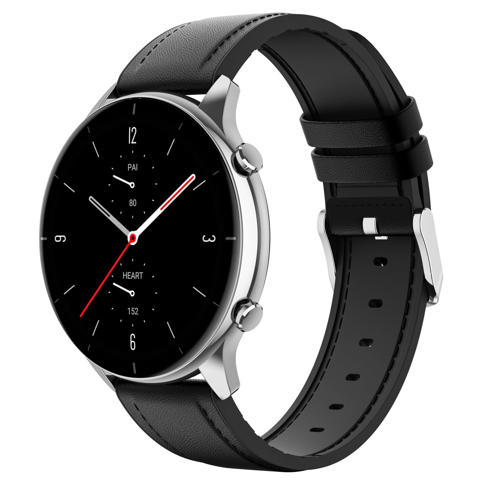 MoKo Bracelet Compatible with Amazfit GTR 4/GTR 3 Pro/GTR 3/GTR 2/GTR 2e/GTR 47 mm/Stratos 3/Stratos 2, 22 mm Hybrid Leather Silicone Replacement Watch Strap