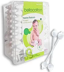Hastes Flexíveis Cotonete Bebe Bastonetes Bellacotton Caixa C/ 50unidades