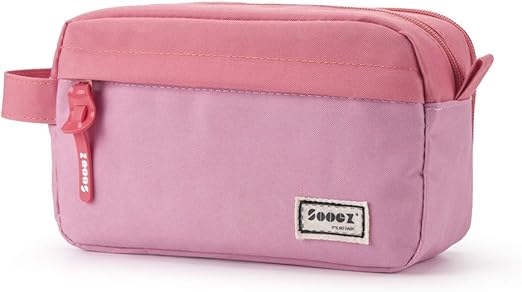 Sooez High Capacity Pencil Case, Big Pencil Bag Pouch Box Organizer Pen Case, Portable Journaling Supplies with Easy Grip Handle & Loop, Asthetic Supply for Girls Adults, Mint Green