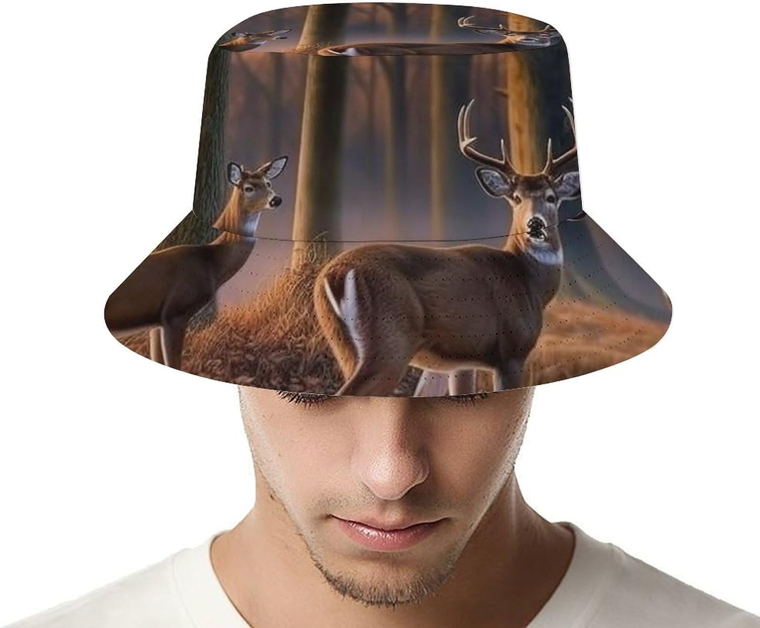 Bucket Hat for Women and Men Green Flower Herb Sage Leaves and Branches Wide Brim Fishing Beach Caps for Hiking Travel