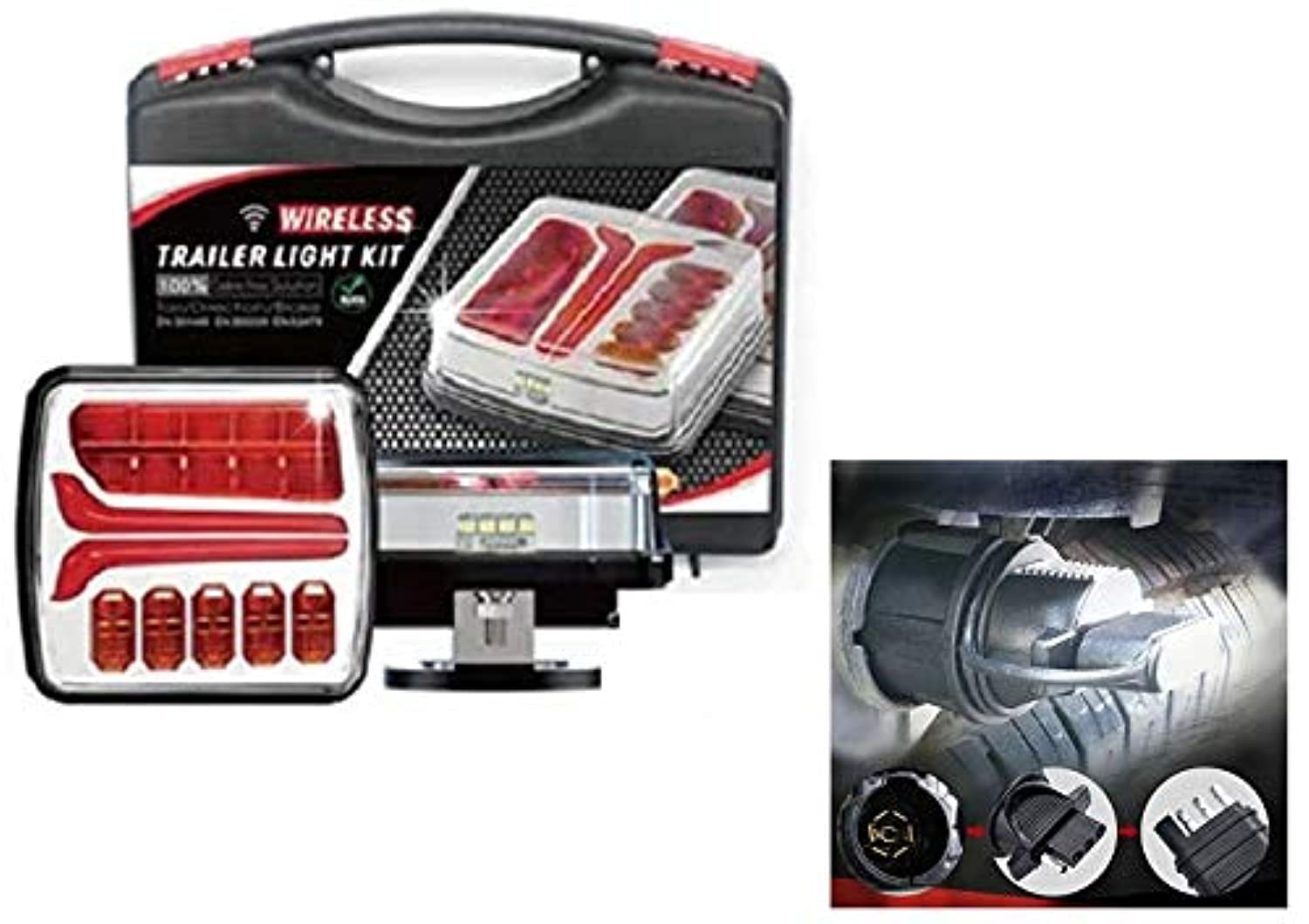 POWERED Wireless 12V-24V light American model US Trailer Truck Caravan Rear Tail Light Turn Signal Indicator Brake Stop Lamp Tail light Number Plate Light for GMC