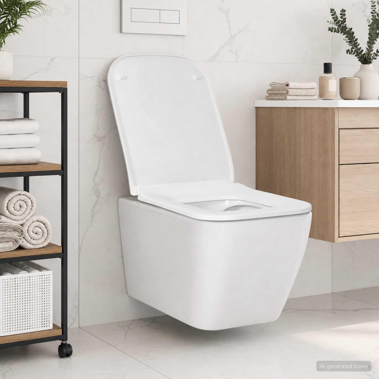 vidaXL WC da parete in ceramica, bianco