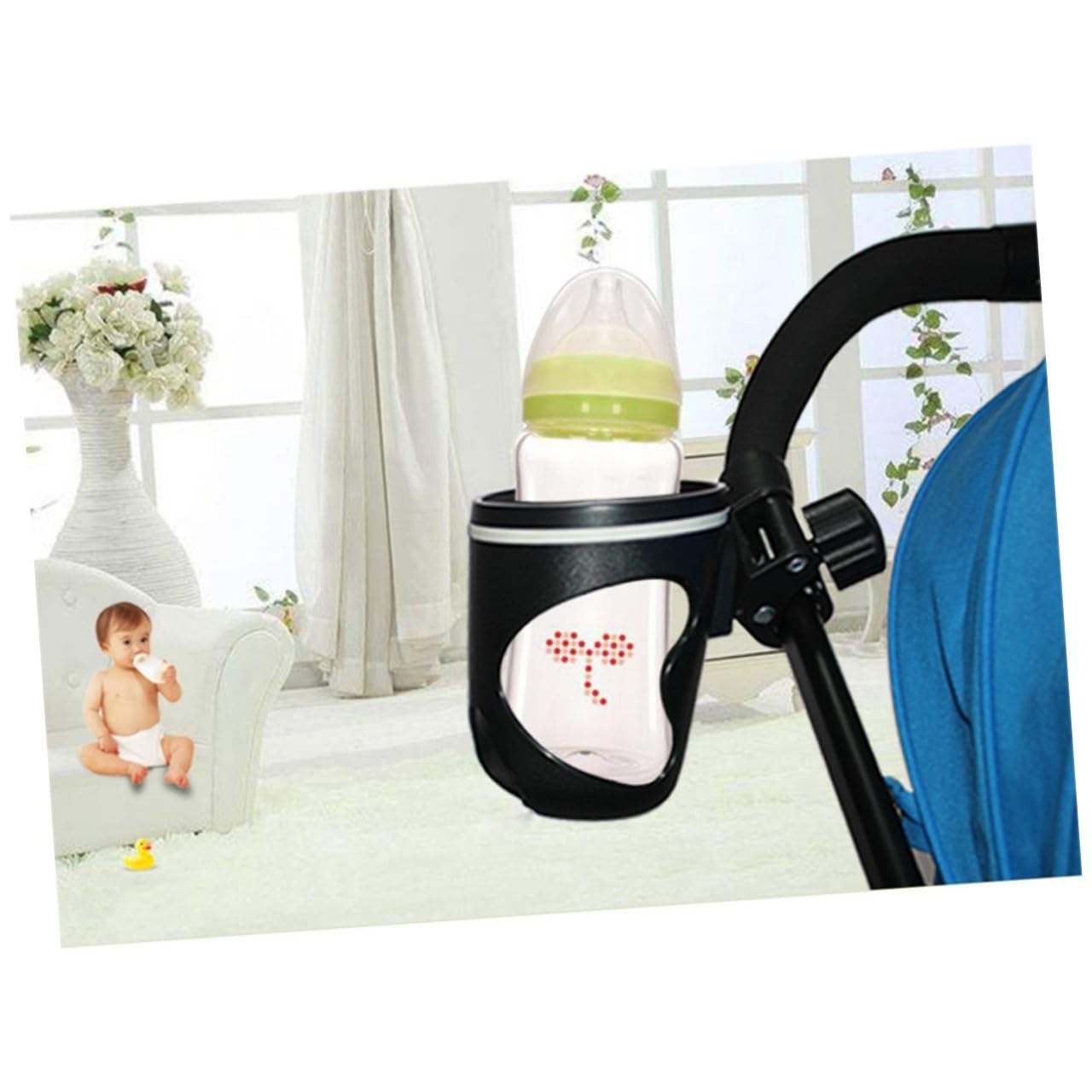 HEMOTON 2 Pz portabottiglie Portabicchieri per carrozzina passegino Portabicchieri per passeggino Black