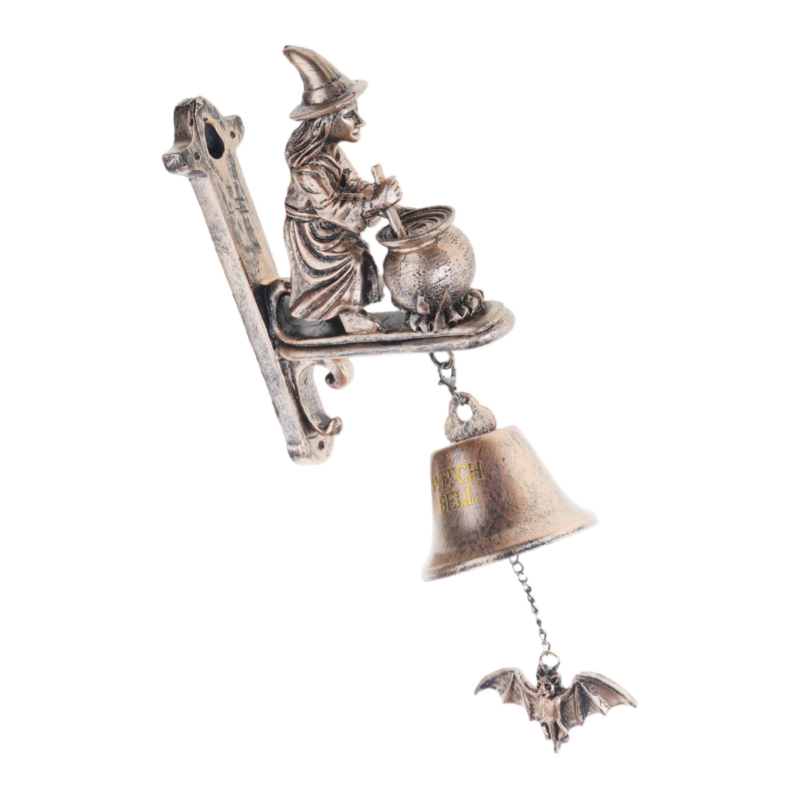 carotoe Auto Triggered Witches Doorbell Halloween Sound Effect Metal Outdoor Decoration Easy Installation Motion Sensorings Witches Brooms Doorbell