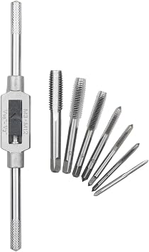 Tap Wrench Set of 8 Metric Tap Set M3 M4 M5 M6 M8 M10 M12 Adjustable Tap Reamer Wrench Hardware Tool 1/16-1/2"