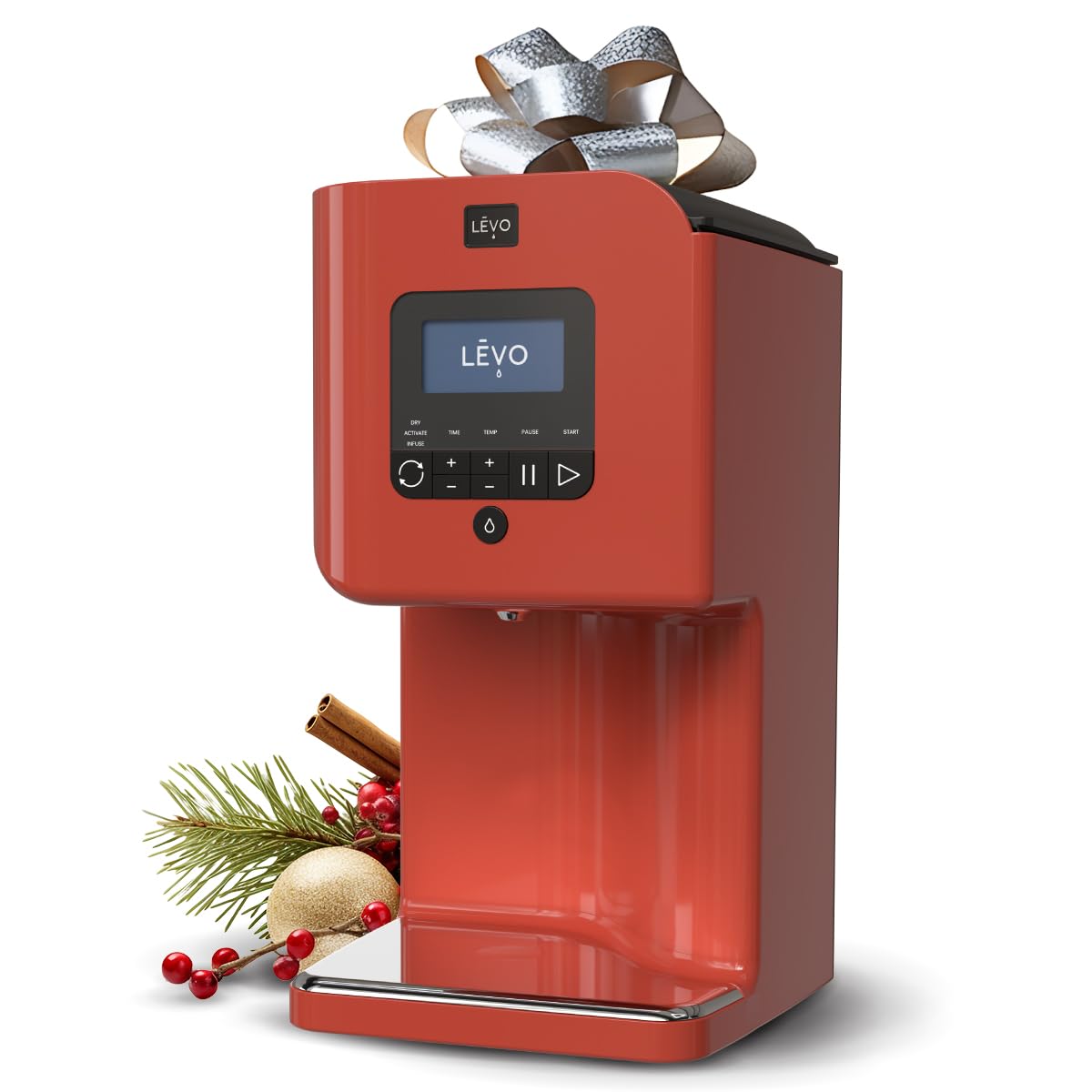 LEVO II+ - Herbal Oil Infusion Machine Plus Filter Technology - Botanical Extractor, Herb Dryer, Decarboxylator, & Oil Infuser - Easy Edible Infusion Maker for Gummies, Brownies & More - Paprika Red