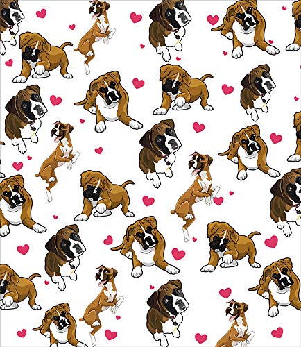 Blessliving Red Hearts Dog Cat Print Plush Blanket Cute Puppy For Kids Adults 3D Animal Print Plush Blanket Gift For Pet Lovers (Boxer,Throw, 50 X 60 Inches) #TOP1
