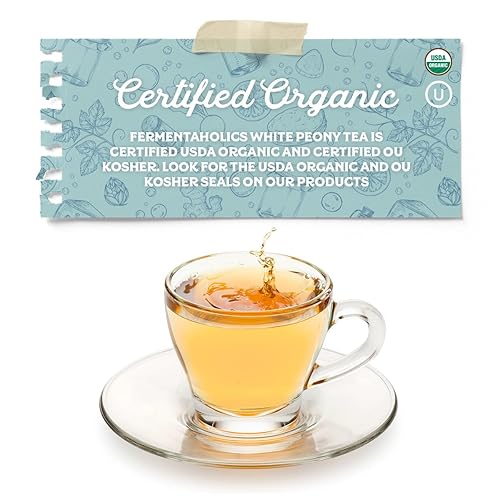 Miniatura 2 de Fermentaholics USDA certificado orgánico hoja suelta té de peonía blanca  perfecto para la elaboración de Kombucha
