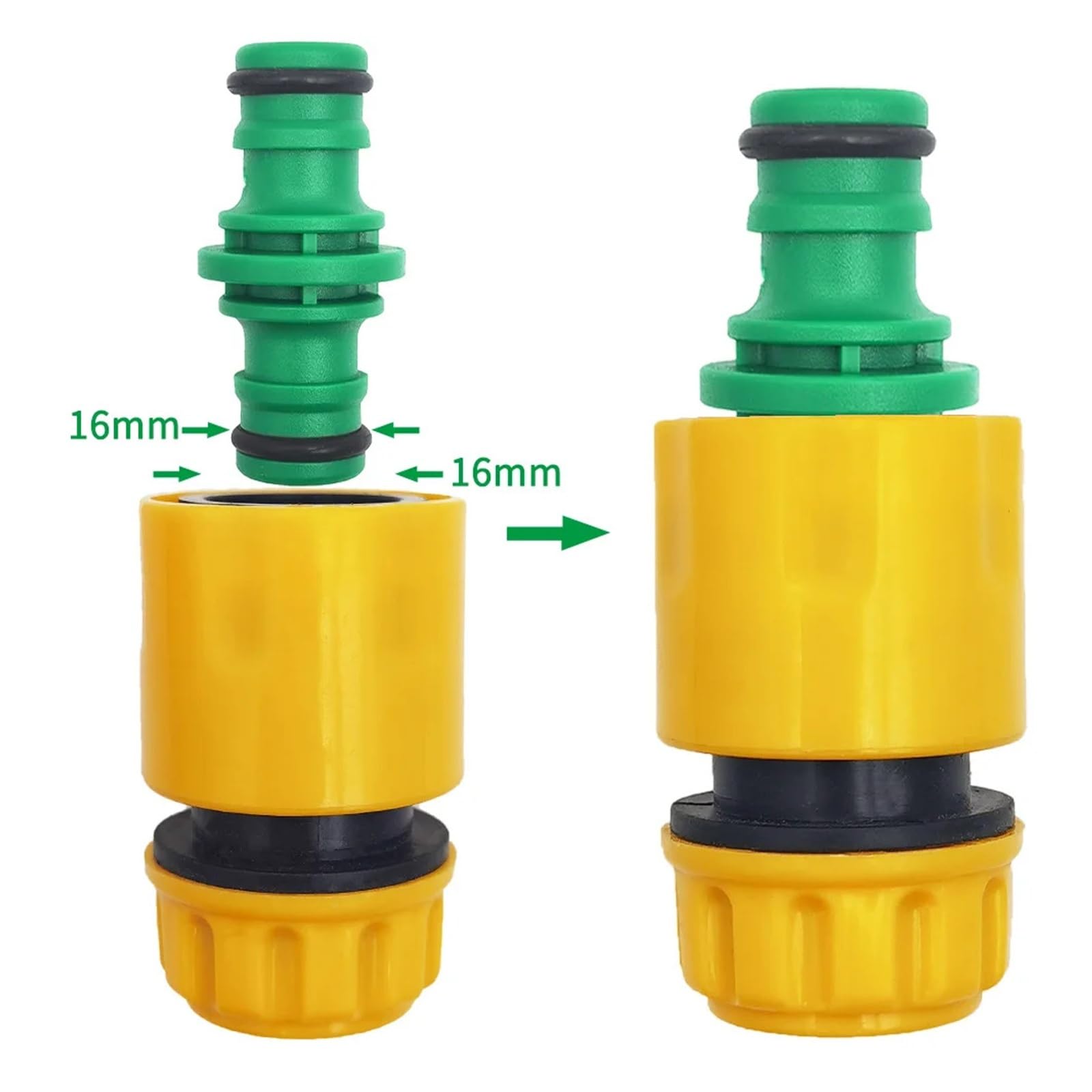 Giunto per tubo da giardino, attacco rapido da 1/2", per sistemi di irrigazione a goccia e irrigazione, set da 5 pezzi, per serre e uso esterno