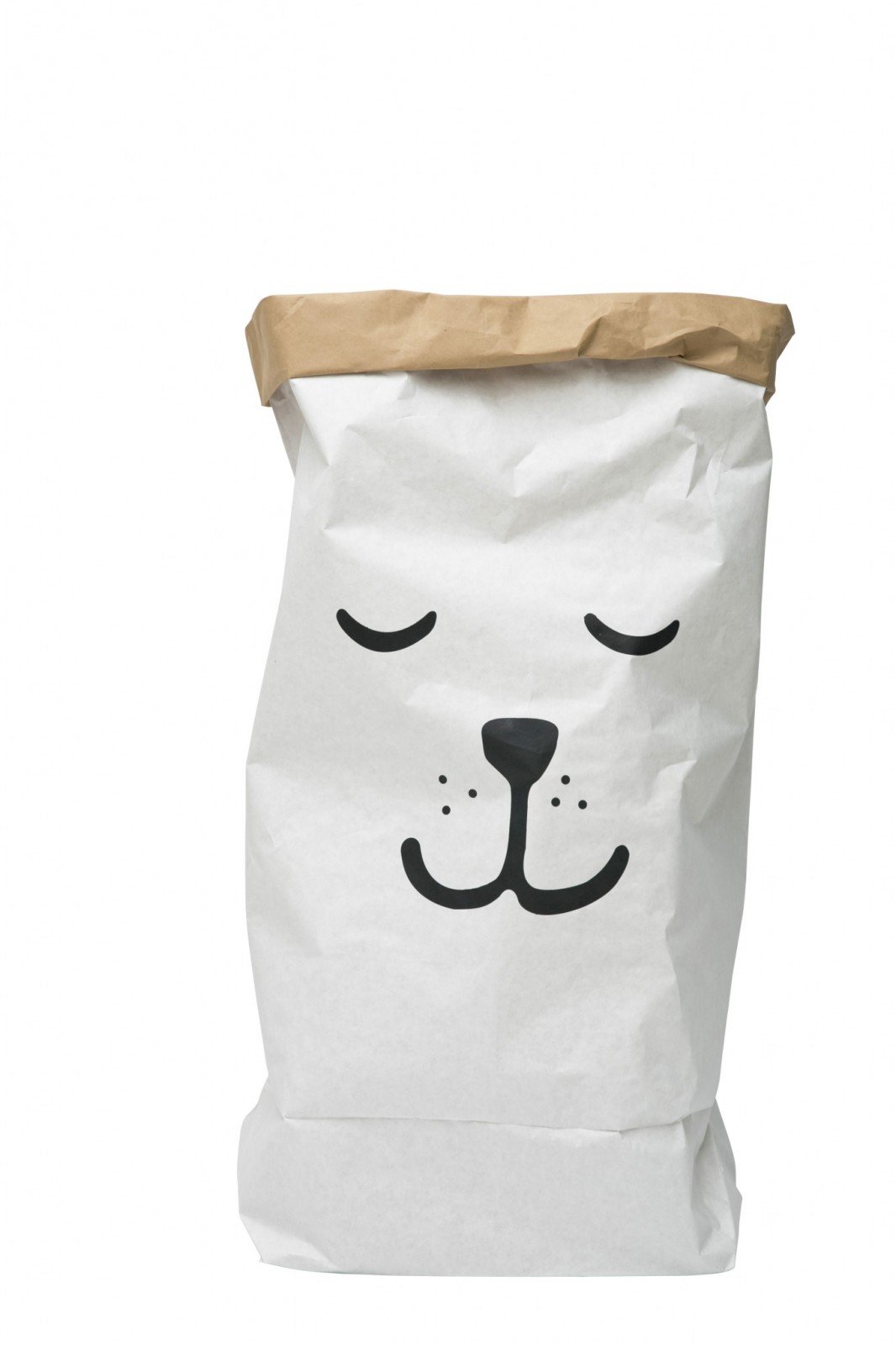 Tellkiddo Paper Storage Bag Sleeping Bear, Black/White, 55 x 22 x 80 cm