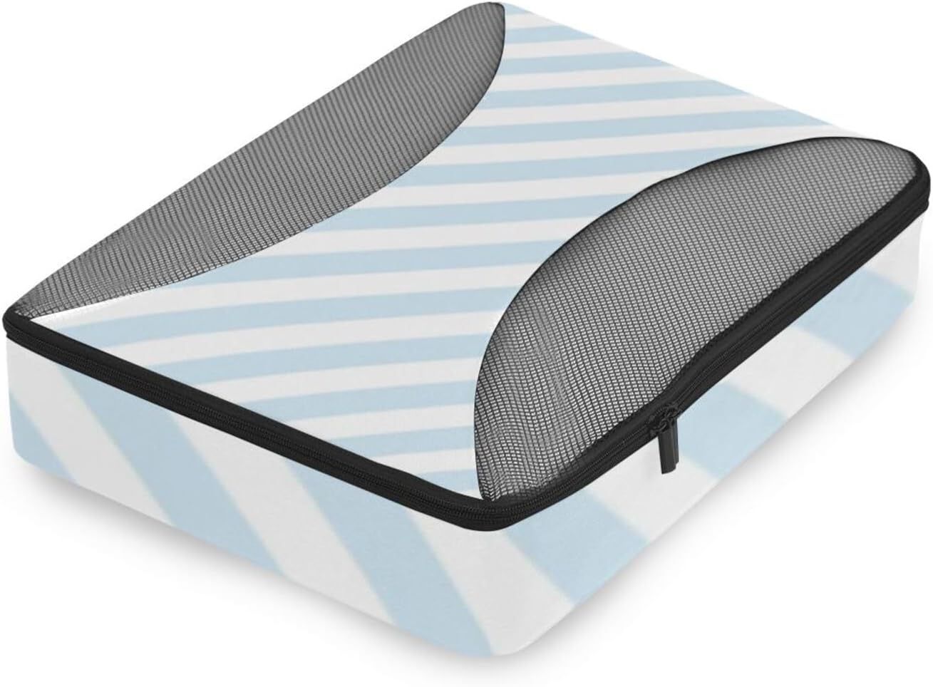 Blue Diagonal Stripe 4 Pcs set organizer bags for Mesh Travel Essentials lightweight travel packing cubes