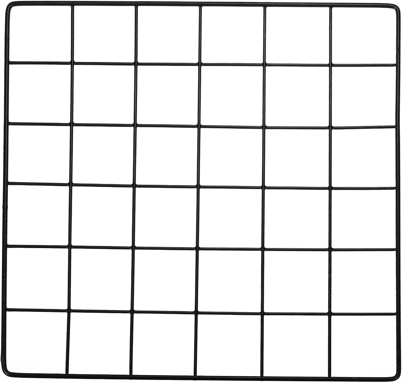 YOKIVE Iron Wire Grid Panel, Decorative Panels Board | Photo Pictures Display Holders Hanging Frame for Home Office (Black, 12"x12")