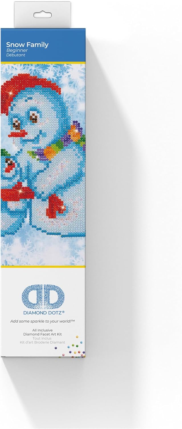 DIAMOND DOTZ Snow Family Snowman Diamond Painting Kits for Adults - Diamond Art Kits a Relaxing Creative Craft Kit with Dotz Gems 9.5"x9.9"