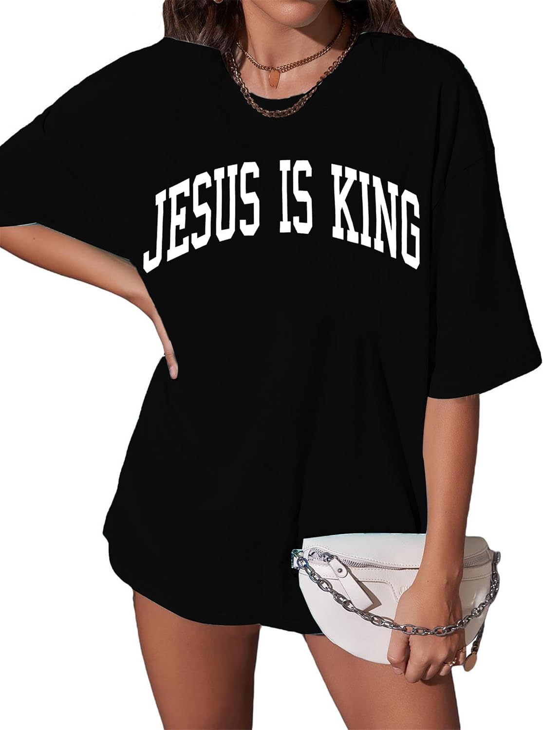 Christian Shirt Women Oversized Jesus Tshirt Jesus Love You Shirts Jesus Faith Tops Bible Verse Inspirational Tee - Image 2