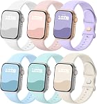 Bandes Sport compatibles avec la bande Apple Watch 38mm 40mm 41mm 42mm 44mm 45mm 46mm 49mm, Bandes de bracelets en silicone pour iWatch Ultra 3 2 1, Series 11 10 9 8 7 6 5 4 3 2 1 SE Femmes Hommes, paquet de 6
