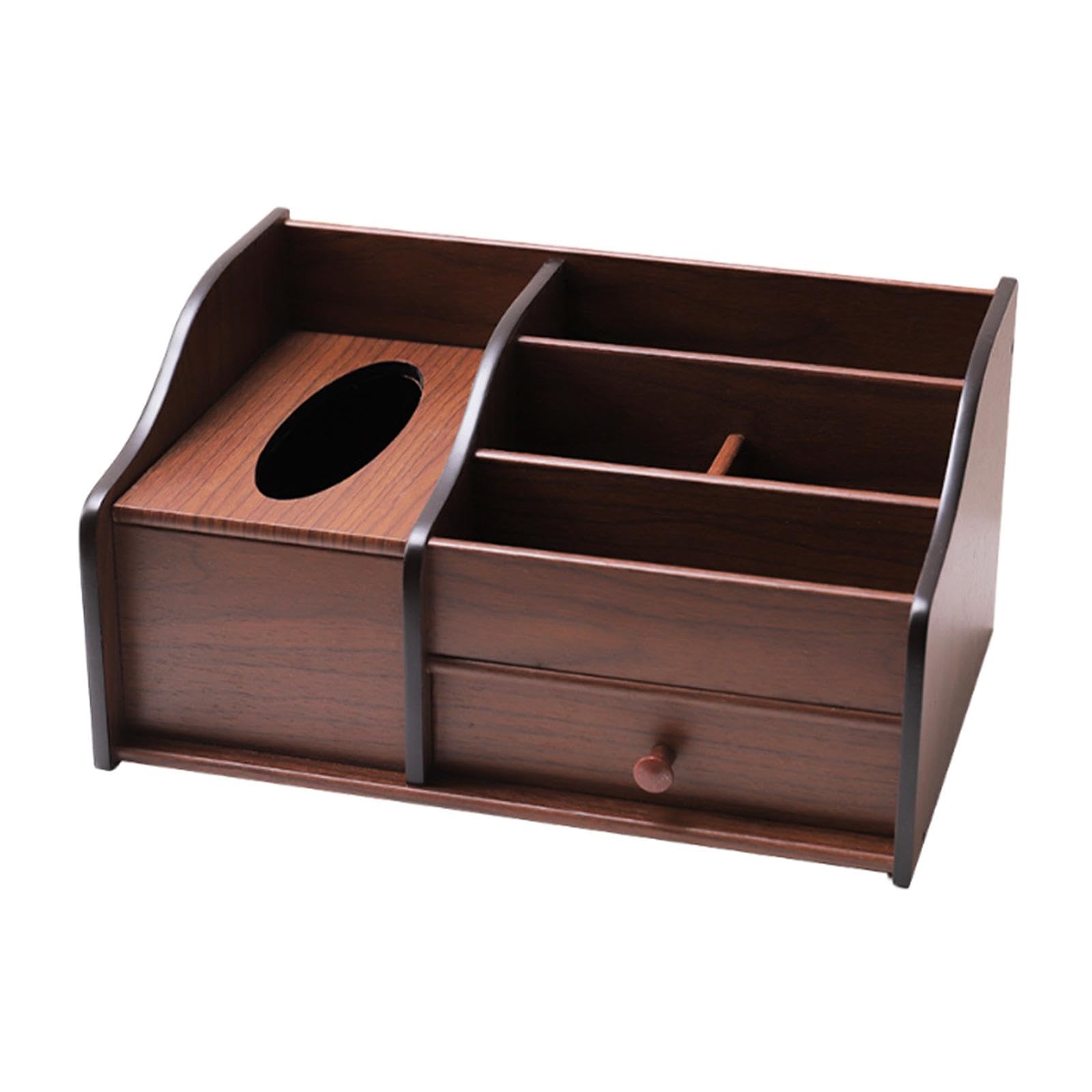 Organizer Da Scrivania in Legno con Cassetto, Scomparti Multipli,